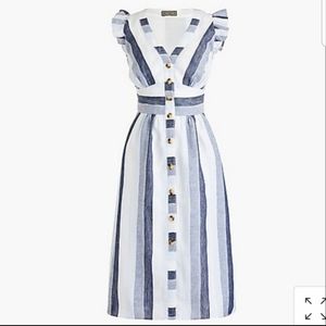 NWT J.crew Point Sur Linen Striped Dress 2